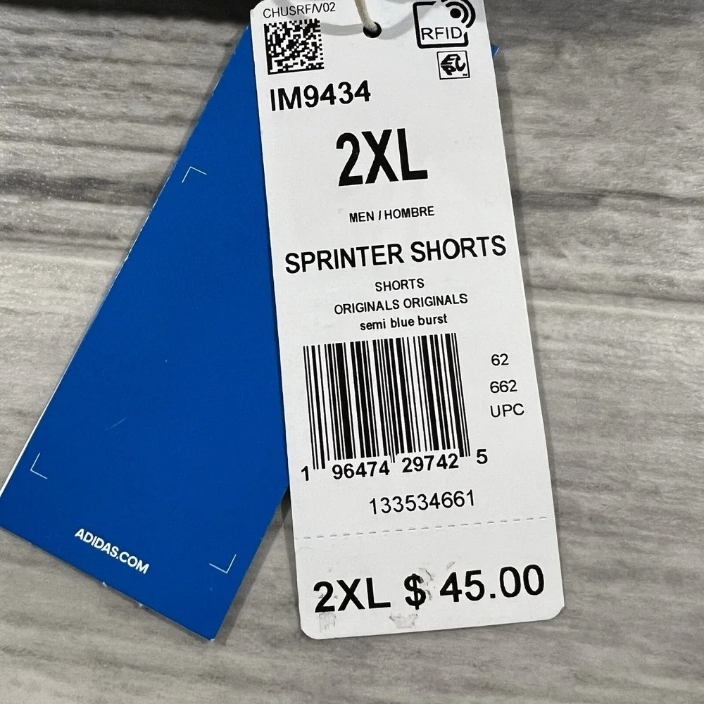 Adidas Originals Men's Adicolor Classics Sprinter Shorts IM9434 Blue Burst‎ 2XL